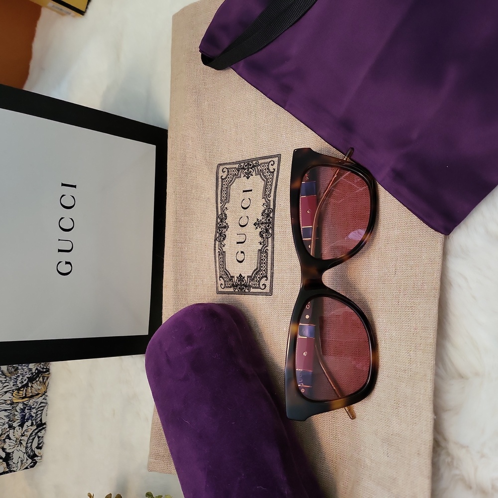 NWOT GUCCI GG 0598S-003 NOVELTY HAVANA FRAME PINK LENS GG WEB LOGO SUNGLASSES
